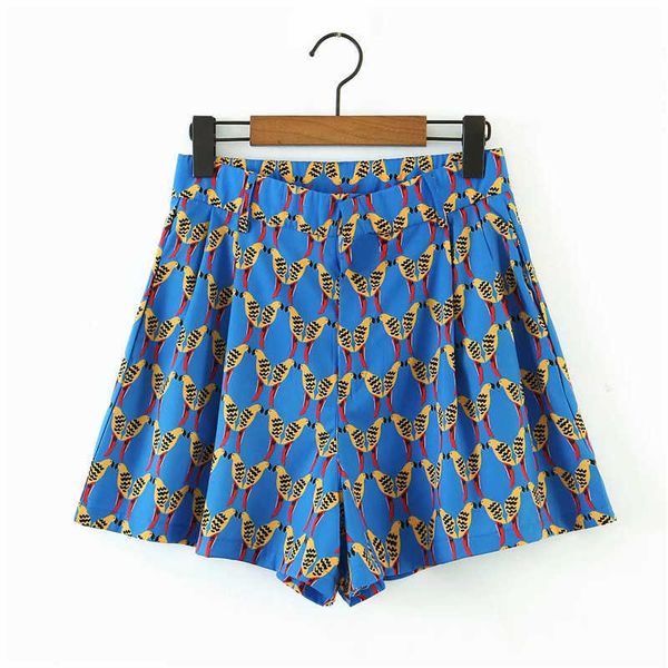 women casual beach style wild bird print za blue shorts summer chic lady fashion high waist zipper loose short pants suit 210611, White;black
women casual beach style wild bird print za blue shorts summer chic lady fashion high waist zipper loose short pants suit 210611, White;black