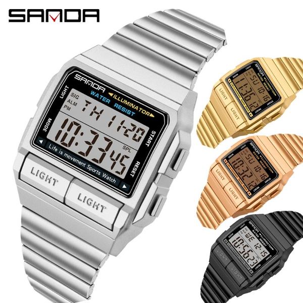 wristwatches sanda military sports watches electronic mens stainless steel male clock waterproof led digital watch relógio masculino, Slivery;brown
wristwatches sanda military sports watches electronic mens stainless steel male clock waterproof led digital watch relógio masculino, Slivery;brown