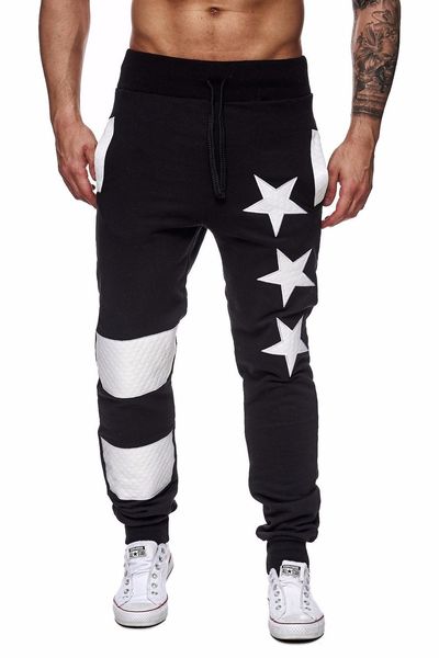 men's pants autumn mens sportswear star printed male active fitness trousers men elastic stripe sweatpants joggers pantalones 33f5, Black
men's pants autumn mens sportswear star printed male active fitness trousers men elastic stripe sweatpants joggers pantalones 33f5, Black