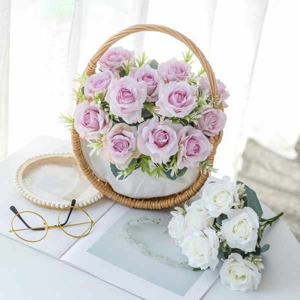 decorative flowers & wreaths 6 roses wedding simulation home decoration flower ornaments floral living room fake silk bouquets
decorative flowers & wreaths 6 roses wedding simulation home decoration flower ornaments floral living room fake silk bouquets