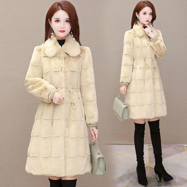 women's fur & faux 2021 women winter warm long coat female sleeve thick imitation mink casual loose outwears overcoat z596, Black
women's fur & faux 2021 women winter warm long coat female sleeve thick imitation mink casual loose outwears overcoat z596, Black