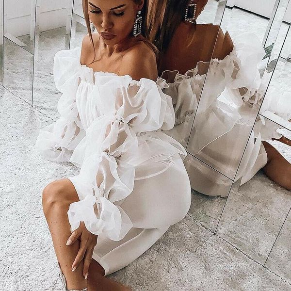 off shoulder ruffles women shirt mesh sheer crop vintage laides pleated puff long sleeves short blouse, White
off shoulder ruffles women shirt mesh sheer crop vintage laides pleated puff long sleeves short blouse, White