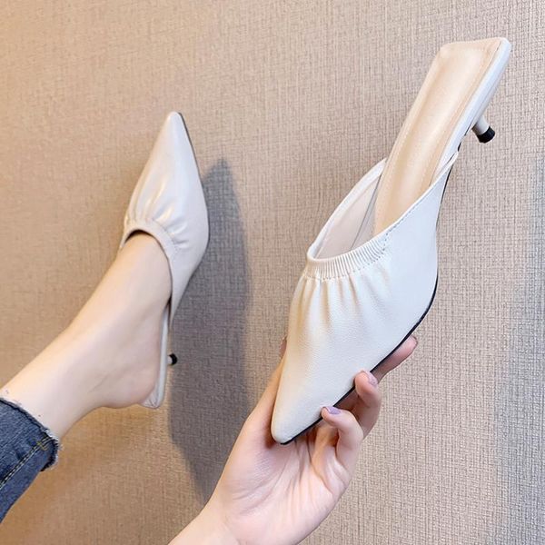 slippers 2021 mules leather sandals summer slip on slides pointed toe fashion women shoes breathable footwear, Black
slippers 2021 mules leather sandals summer slip on slides pointed toe fashion women shoes breathable footwear, Black