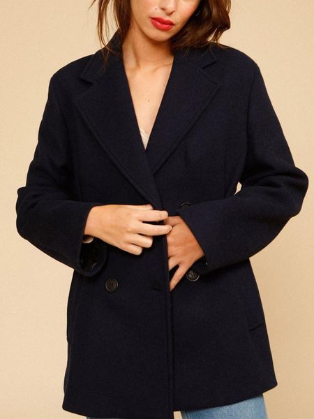 women's wool & blends double breasted coat woolen long sleeve simple pockets autumn winter lady office jackets 2021 female clothes, Black
women's wool & blends double breasted coat woolen long sleeve simple pockets autumn winter lady office jackets 2021 female clothes, Black