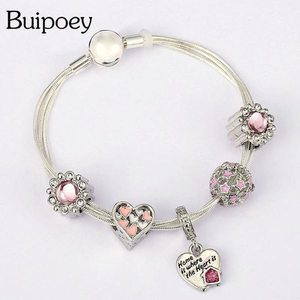 charm bracelets buipoey multi snake chain for women girl original heart silver color beads bracelet & bangle jewelry gift, Golden;silver
charm bracelets buipoey multi snake chain for women girl original heart silver color beads bracelet & bangle jewelry gift, Golden;silver