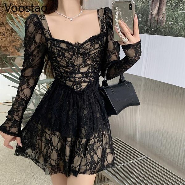 casual dresses autumn french elegant women square collar lace long sleeve party club female gothic chic black a-line slim dress, Black;gray
casual dresses autumn french elegant women square collar lace long sleeve party club female gothic chic black a-line slim dress, Black;gray