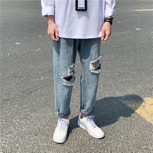 Torn Ripped Jeans Mens Fashion Washed Casual Straight Jeans Pants Men Streetwear Loose Hip Hop Hole Denim Trousers Mens -3XL, Blue
Torn Ripped Jeans Mens Fashion Washed Casual Straight Jeans Pants Men Streetwear Loose Hip Hop Hole Denim Trousers Mens -3XL, Blue