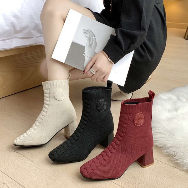 boots children autumn wool mouth short knitted elastic socks thick heels thin high single sho, Black
boots children autumn wool mouth short knitted elastic socks thick heels thin high single sho, Black