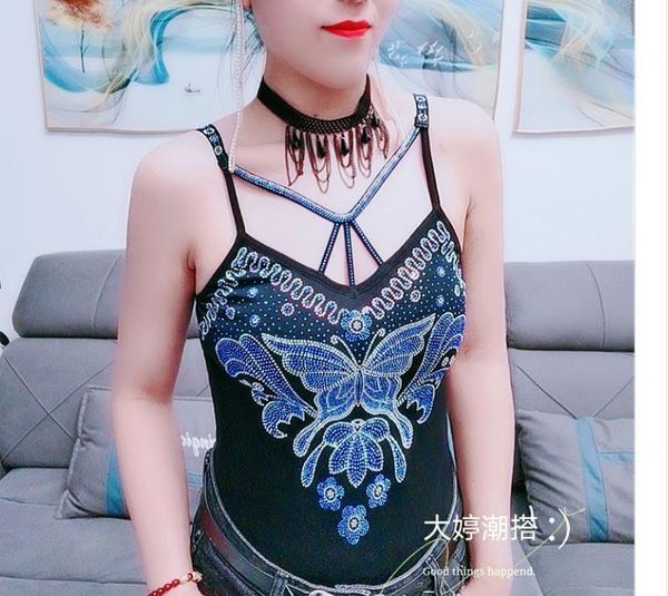 womens tank fashion padded gemstones camisole femme lady shiny bling camis women rhainstones butterfly tanks, White
womens tank fashion padded gemstones camisole femme lady shiny bling camis women rhainstones butterfly tanks, White
