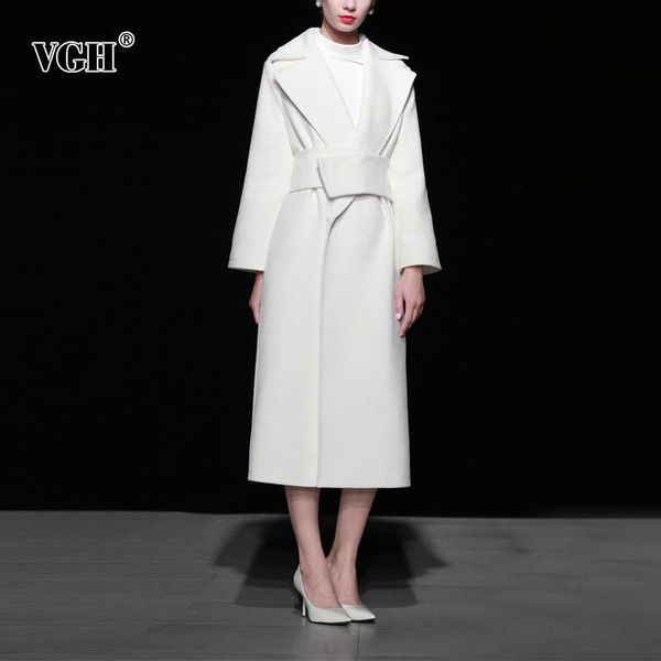 women's wool & blends vgh elegant temperament tweed jacket for women lapel long sleeve sashes white korean windbreaker female fashion w, Black
women's wool & blends vgh elegant temperament tweed jacket for women lapel long sleeve sashes white korean windbreaker female fashion w, Black