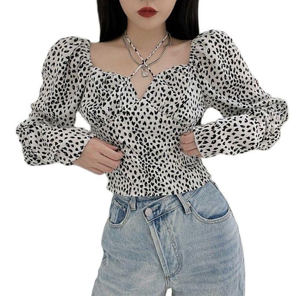women fashion floral print cropped blouses vintage v neck long sleeve back elastic female shirts chic women's &, White
women fashion floral print cropped blouses vintage v neck long sleeve back elastic female shirts chic women's &, White