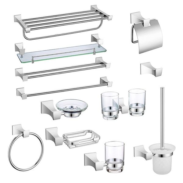 bath accessory set bathroom accessories chrome square paper holder robe hook towel bar glass shelf 304 stainless steel
bath accessory set bathroom accessories chrome square paper holder robe hook towel bar glass shelf 304 stainless steel