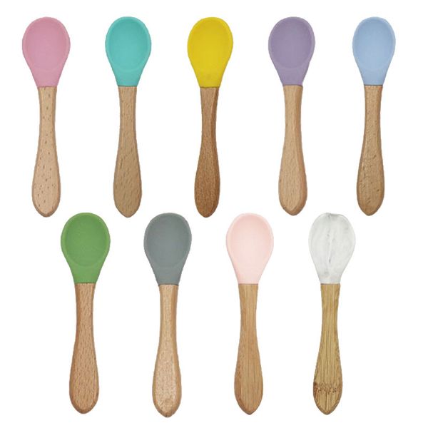 2pcs/set wooden handle silicone spoon nice gift for baby feeding children tableware soft tip spoons nice gift
2pcs/set wooden handle silicone spoon nice gift for baby feeding children tableware soft tip spoons nice gift
