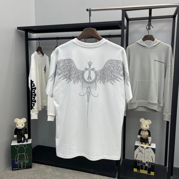 ins high street fashion brand 21 early spring new ch cro back cross wing drill iron versatile short sleeve t-s, White;black
ins high street fashion brand 21 early spring new ch cro back cross wing drill iron versatile short sleeve t-s, White;black