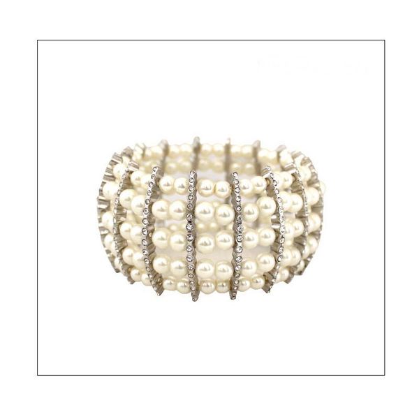 fashion brand extensible elastic bangle 4cm wide artificial pearl zircons bracelet, Black
fashion brand extensible elastic bangle 4cm wide artificial pearl zircons bracelet, Black