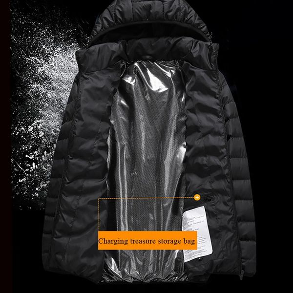 men's down & parkas men winter warm usb infrared heating jacket smart thermostat pure color hooded heated fr15, Black
men's down & parkas men winter warm usb infrared heating jacket smart thermostat pure color hooded heated fr15, Black