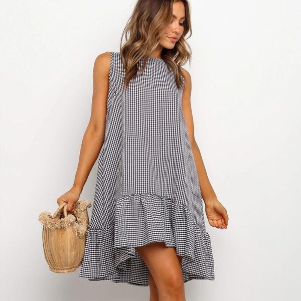 casual dresses 2021 summer dress for woman plaid print ruffl sleeveless vintage loose vacation women robe femme blue, Black;gray
casual dresses 2021 summer dress for woman plaid print ruffl sleeveless vintage loose vacation women robe femme blue, Black;gray