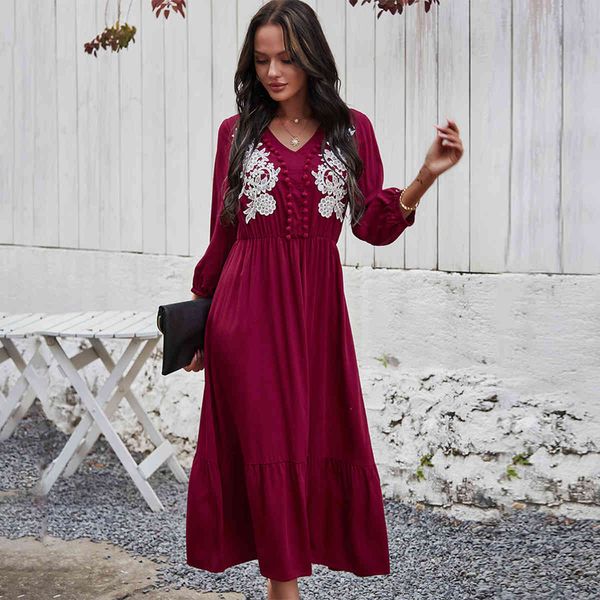 dresses boho embroidery maxi es for women spring summer v-neck long sleeve casual beach vestido de mujer iiyf, Black;gray
dresses boho embroidery maxi es for women spring summer v-neck long sleeve casual beach vestido de mujer iiyf, Black;gray