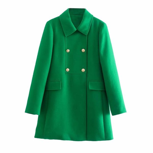 women's wool & blends fashion green women double breasted pockets long sleeve warm thick for fall winter chic jacket coat, Black
women's wool & blends fashion green women double breasted pockets long sleeve warm thick for fall winter chic jacket coat, Black