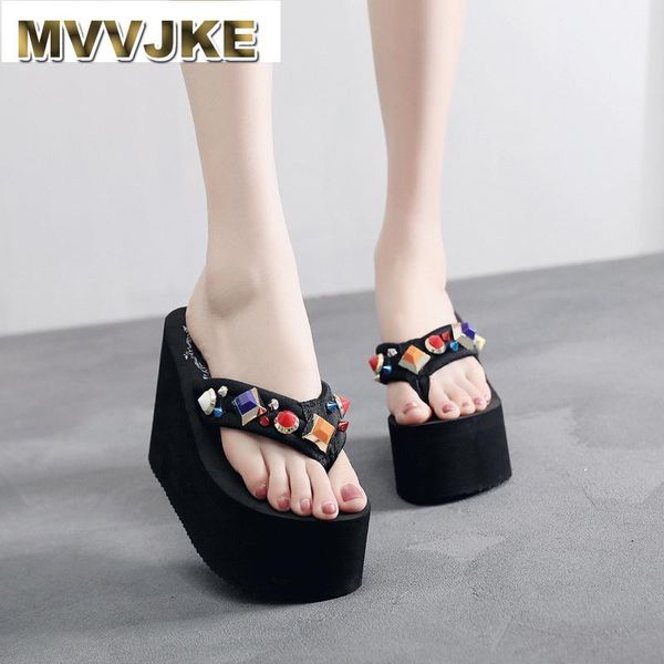 super high heels color diamond flip flops large size pantoufle femme comfortable wedges wear sandals slippers women beach, Black
super high heels color diamond flip flops large size pantoufle femme comfortable wedges wear sandals slippers women beach, Black