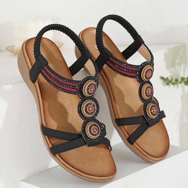 sandals fashion studded crystal shoes wedges elastic strap roman comfortable soft bottom light beach 26#, Black
sandals fashion studded crystal shoes wedges elastic strap roman comfortable soft bottom light beach 26#, Black