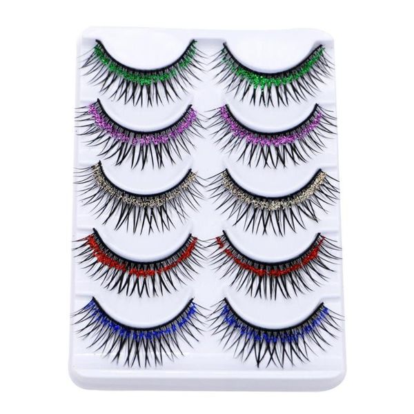 false eyelashes 50% 5 pairs colorful long thick glitter artificial party dance makeup tool
false eyelashes 50% 5 pairs colorful long thick glitter artificial party dance makeup tool