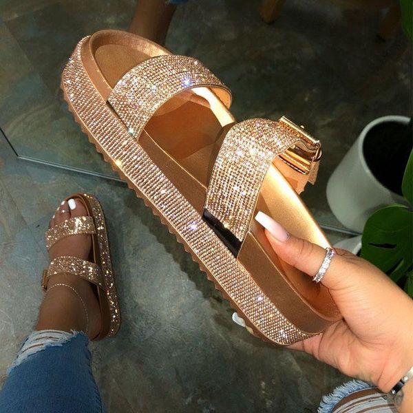 summer slippers women rhinestone sandals wedges ladies platform slides heel fasion gladiador buckle slipper female 2021, Black
summer slippers women rhinestone sandals wedges ladies platform slides heel fasion gladiador buckle slipper female 2021, Black