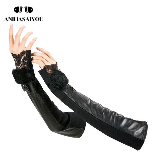five fingers gloves 2021 lace long leather women,simple gloves,sheepskin thin genuine women' - cm-45cm, Blue;gray
five fingers gloves 2021 lace long leather women,simple gloves,sheepskin thin genuine women' - cm-45cm, Blue;gray