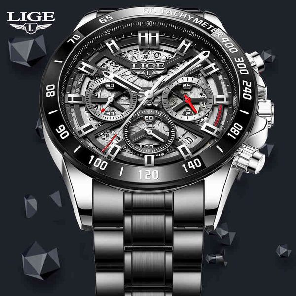 lige watches men luxury quartz chronograph watch mens sport wristwatch hollow stainless steel waterproof clock relogio masculino, Silver
lige watches men luxury quartz chronograph watch mens sport wristwatch hollow stainless steel waterproof clock relogio masculino, Silver