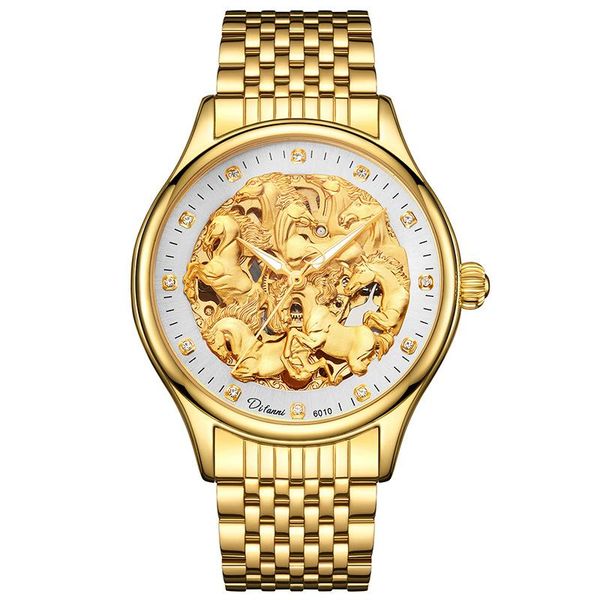 wristwatches tourbillon watch fully automatic mechanical hollow perspective horse embossed business men personality sports star clock, Slivery;brown
wristwatches tourbillon watch fully automatic mechanical hollow perspective horse embossed business men personality sports star clock, Slivery;brown