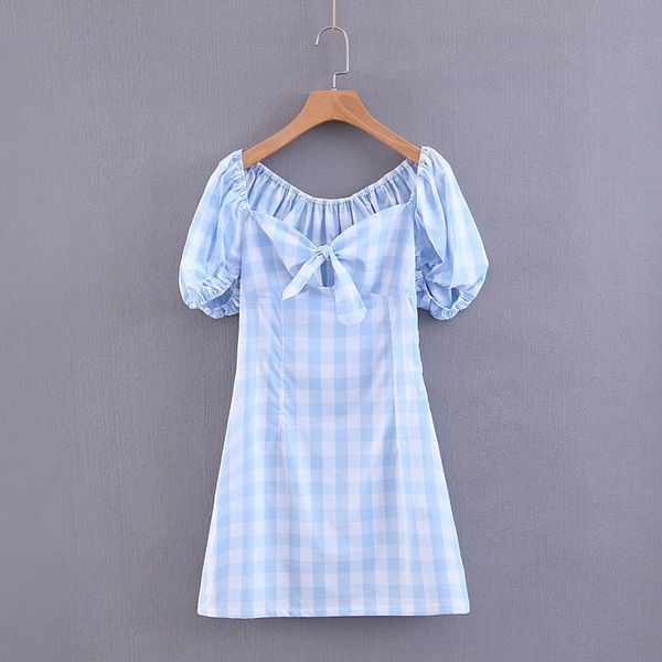 fashion lace-up strapless dress women plaid mini dresses short sleeve a-line summer holiday casual vestido mujer 210520, Black;gray
fashion lace-up strapless dress women plaid mini dresses short sleeve a-line summer holiday casual vestido mujer 210520, Black;gray
