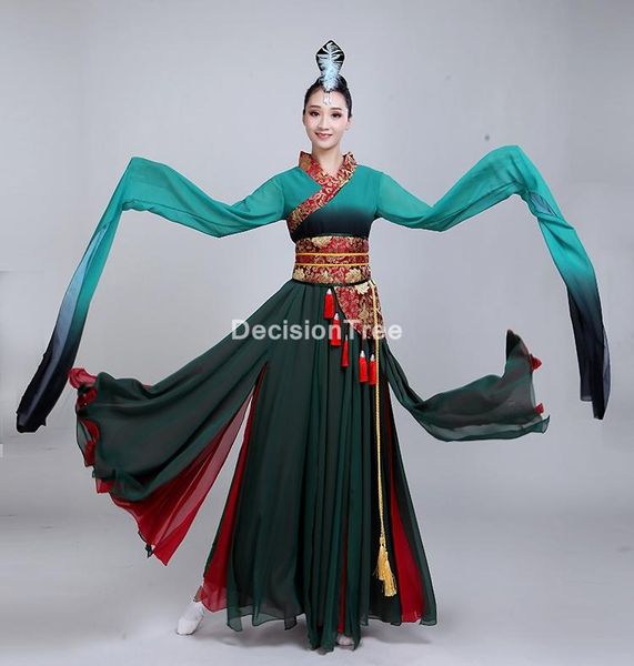 chinese ancient traditional dance dress long sleeve folk hanfu performance stage fairy costume wear, Black;red
chinese ancient traditional dance dress long sleeve folk hanfu performance stage fairy costume wear, Black;red