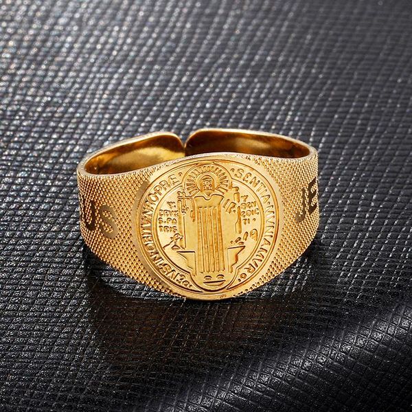 cluster rings religion patron saint benedict of nursia adjustable ring for men women catholic san benito anillos mujer, Golden;silver
cluster rings religion patron saint benedict of nursia adjustable ring for men women catholic san benito anillos mujer, Golden;silver