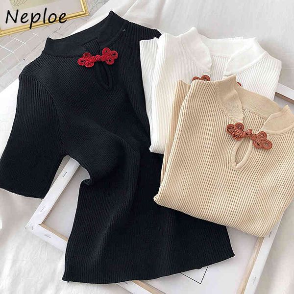 korean vintage knitted pullovers chic exquisite button cheongsam collar short sleeve sweaters women 1h322 210430, White;black
korean vintage knitted pullovers chic exquisite button cheongsam collar short sleeve sweaters women 1h322 210430, White;black