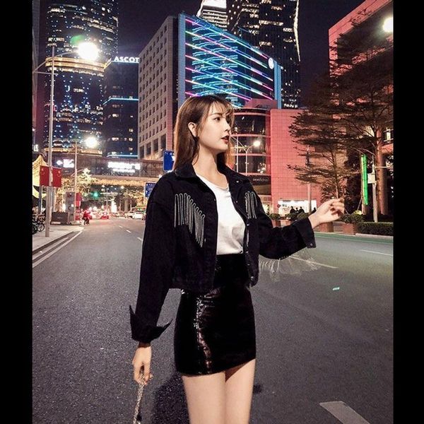 korean fashion tassel short denim jacket spring autumn 2021 turndown collar single-breasted vintage casual bf wild coat y344 women's ja, Black;brown
korean fashion tassel short denim jacket spring autumn 2021 turndown collar single-breasted vintage casual bf wild coat y344 women's ja, Black;brown