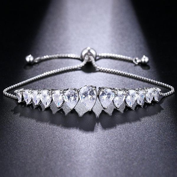 charm bracelets orztoon fashion water drop zircon chain for women elegant silver color adjustable bracelet trendy wedding jewelry gift, Golden;silver
charm bracelets orztoon fashion water drop zircon chain for women elegant silver color adjustable bracelet trendy wedding jewelry gift, Golden;silver