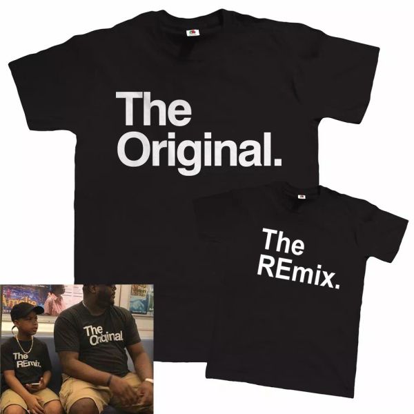 original and remix funny t-shirt father son daughter dad christmas gift fn5357, White;black
original and remix funny t-shirt father son daughter dad christmas gift fn5357, White;black