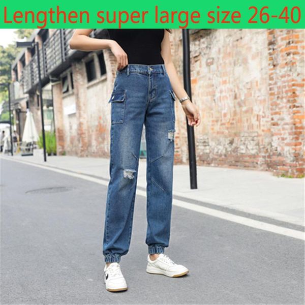 elastic straight women super large lantern jeans holes spring waist full length casual plus size 26-40 women's, Blue
elastic straight women super large lantern jeans holes spring waist full length casual plus size 26-40 women's, Blue
