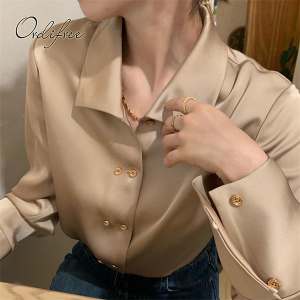 spring summer women satin shirt blouse long sleeve casual streetwear silk 210513, White
spring summer women satin shirt blouse long sleeve casual streetwear silk 210513, White