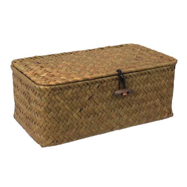storage baskets straw basket with lid rattan woven deskclothes sundries box for bedroom home decor ) 
storage baskets straw basket with lid rattan woven deskclothes sundries box for bedroom home decor )