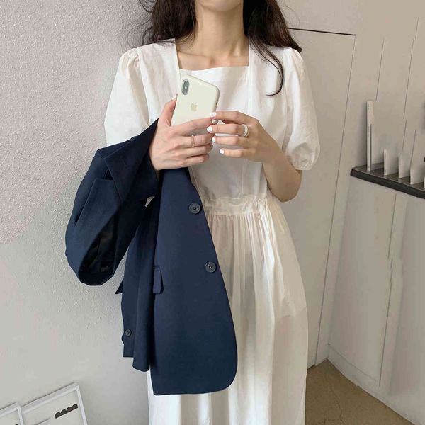 solid korean style trendy party draw string high waist hubble-bubble sleeve long dresses 210427, Black;gray
solid korean style trendy party draw string high waist hubble-bubble sleeve long dresses 210427, Black;gray