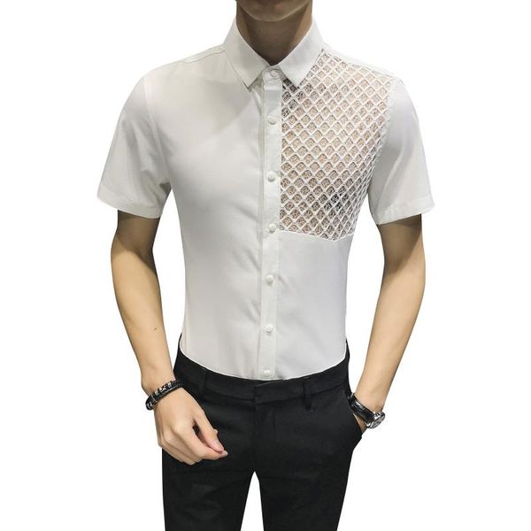 men's casual shirts el ktv night show young master clothing summer bar youth short-sleeved shirt nightclub male waiter overalls, White;black
men's casual shirts el ktv night show young master clothing summer bar youth short-sleeved shirt nightclub male waiter overalls, White;black