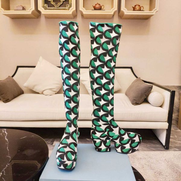 2021 women jacquard knit platform knee boots fashion woman woolen water platforms boot r ladies thick rubber sole winter booted, Black
2021 women jacquard knit platform knee boots fashion woman woolen water platforms boot r ladies thick rubber sole winter booted, Black