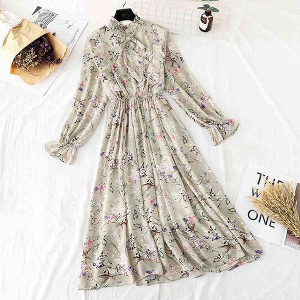 women flower print a-line chiffon dress long sleeve ruffles mid-calf party dresses vestidos elastic waist vintage dress 210521, Black;gray
women flower print a-line chiffon dress long sleeve ruffles mid-calf party dresses vestidos elastic waist vintage dress 210521, Black;gray