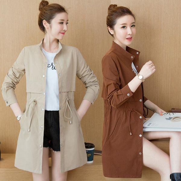women's trench coats windbreaker mid-length autumn winter large size slim wild overcoat loose fashion casual thin z369, Tan;black
women's trench coats windbreaker mid-length autumn winter large size slim wild overcoat loose fashion casual thin z369, Tan;black