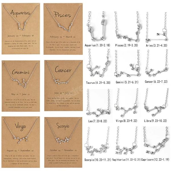 crystal constellation necklace simple star sign pendants short chain choker necklaces for women jewelry, Silver
crystal constellation necklace simple star sign pendants short chain choker necklaces for women jewelry, Silver