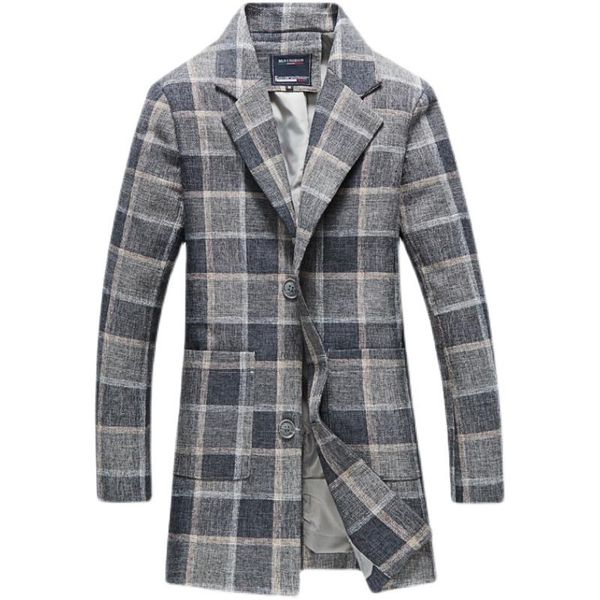 men's wool & blends 6xl coat winter plaid british style warmth casual warm blended trench lapel single-breasted woolen, Black
men's wool & blends 6xl coat winter plaid british style warmth casual warm blended trench lapel single-breasted woolen, Black