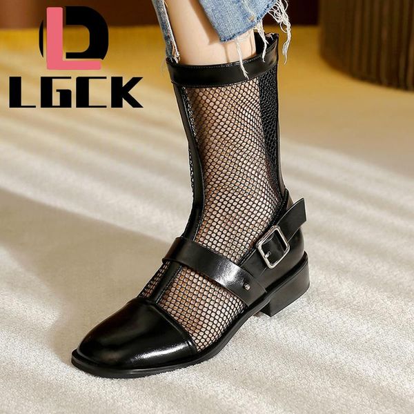 summer ankle women boots fashion genuine leather mesh entilate square heel shoes ladies office working, Black
summer ankle women boots fashion genuine leather mesh entilate square heel shoes ladies office working, Black