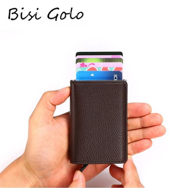 card holders bisi goro rfid -up holder aluminum box litchi soft leather case information protector security clutch casual wallet, Brown;gray
card holders bisi goro rfid -up holder aluminum box litchi soft leather case information protector security clutch casual wallet, Brown;gray