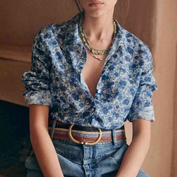 women's blouses & shirts floral print blouse femme turn down neck long sleeve buttons blue rose elegant retro mujer woman shirt ca, White
women's blouses & shirts floral print blouse femme turn down neck long sleeve buttons blue rose elegant retro mujer woman shirt ca, White